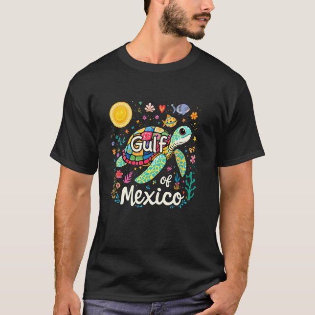 Gulf of Mexico Tee I Mexican Turtle Design for Men (Front)