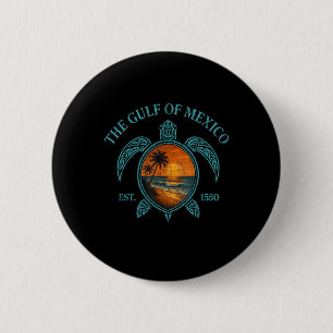 Gulf Of Mexico Turtle Est. 1550 Retro Vintage Suns 2 Inch Round Button