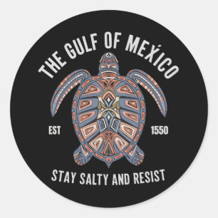 Gulf of Mexico Turtle Sea Est 1550 Classic Round Sticker