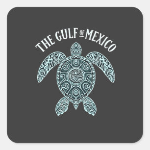 Gulf of Mexico Turtle Sea Latino  Square Sticker