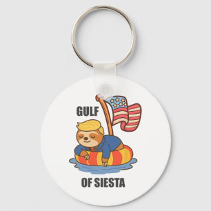 Gulf Of Siesta Funny Trump Sloth Keychain