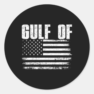 Gulf Of United States Of America Vintage Usa Flag  Classic Round Sticker