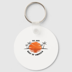 Gulf Of Us America 2025 American Flag Mexico Retro Keychain
