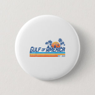 Gulf Of Us America 2025 Usa Patriotic Retro Vintag 2 Inch Round Button