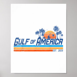 Gulf Of Us America 2025 Usa Patriotic Retro Vintag Poster