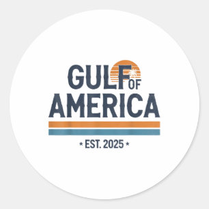 Gulf Of Us America 2025 Vintage American Flag Mexi Classic Round Sticker