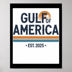 Gulf Of Us America 2025 Vintage American Flag Mexi Poster