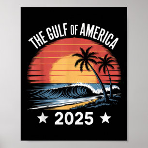 Gulf Of Us America 2025 Vintage American Flag Mexi Poster