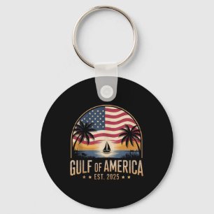 Gulf Of Us America 2025 Vintage Retro American Fla Keychain