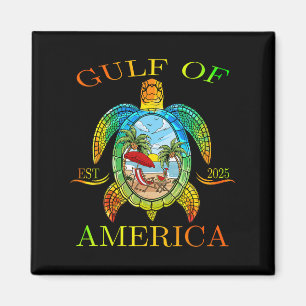 Gulf Of Us America Est 2025 Funny Turtle  Magnet