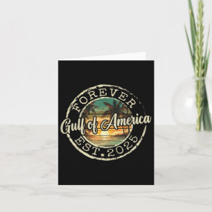 Gulf Of Us America Est 2025 Retro Beach Stamp Men  Card