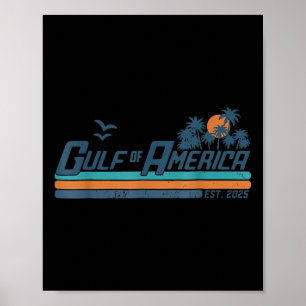 Gulf Of Us America Est 2025 Retro Vintage Beach _1 Poster