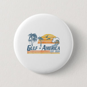Gulf Of Us America Est 2025 Retro Vintage Beach 2 Inch Round Button