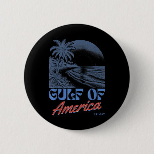 Gulf Of Us America Est 2025 Retro Vintage Beach  2 Inch Round Button