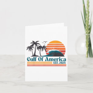 Gulf Of Us America Est 2025 Retro Vintage Beach _8 Card
