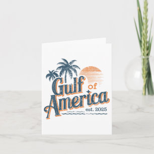 Gulf Of Us America Est 2025 Retro Vintage Beach Card