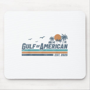 Gulf Of Us America Est 2025 Retro Vintage Beach Me Mouse Pad