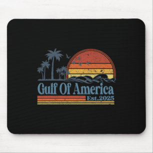 Gulf Of Us America Est 2025 Retro Vintage Beach Mouse Pad