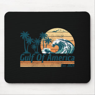 Gulf Of Us America Est 2025 Retro Vintage Beach Mouse Pad