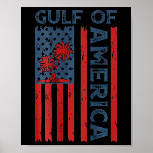 Gulf Of Us America Est 2025 Usa American Flag (on  Poster