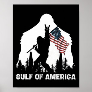 Gulf Of Usa America 2025 Funny Vintage Usa Flag  Poster
