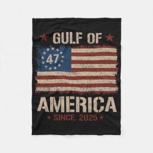 Gulf Of Usa America Est 2025 47th American Flag Gu Fleece Blanket