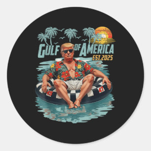 Gulf Of Usa America Est 2025 American Flag Gulf Me Classic Round Sticker