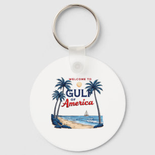 Gulf Of Usa America Est 2025 Palm Beach American F Keychain