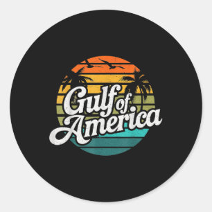 Gulf Of Usa America Est 2025 Retro American Gulf U Classic Round Sticker