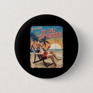 Gulf Of Usa America Est 2025 Retro Trump Patriotic 2 Inch Round Button
