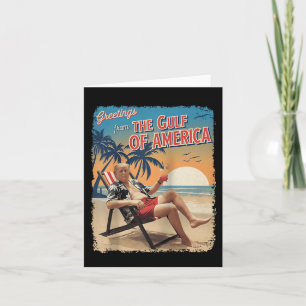 Gulf Of Usa America Est 2025 Retro Trump Patriotic Card
