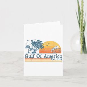 Gulf Of Usa America Est 2025 Retro Vintage Beach Card