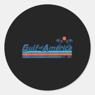 Gulf Of Usa America Est 2025 Retro Vintage Beach M Classic Round Sticker