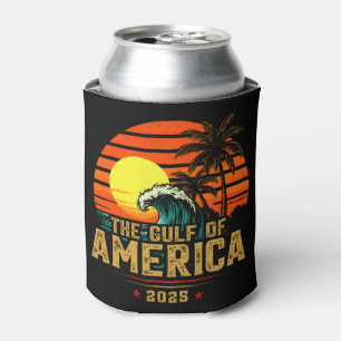 Gulf of USA America Est 2025 Retro Vintage Can Cooler