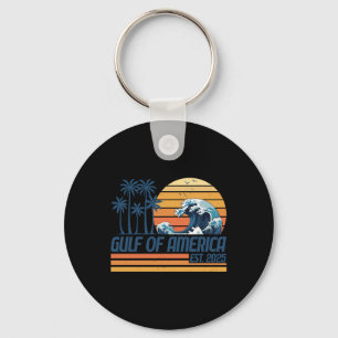 Gulf Of Usa America Est 2025 Retro Vintage Gulf Of Keychain