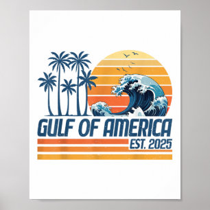Gulf Of Usa America Est 2025 Retro Vintage Gulf Of Poster
