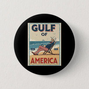 Gulf Of Usa America Est. 2025 Uncle Sam Patriotic 2 Inch Round Button