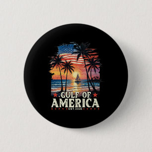 Gulf Of Usa America Est 2025 Usa American Flag Gul 2 Inch Round Button