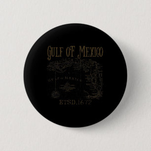 Gulf Of Usa America Funny Gulf Of Mexico Flag Map  2 Inch Round Button
