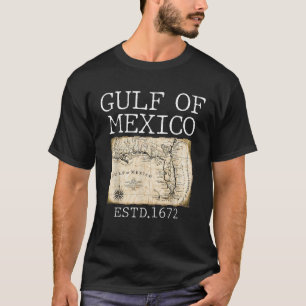 Gulf of USA America Funny Gulf of Mexico Flag Map  T-Shirt