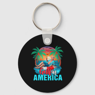 Gulf Of Usa America Funny Trump On Beach Proud Pre Keychain