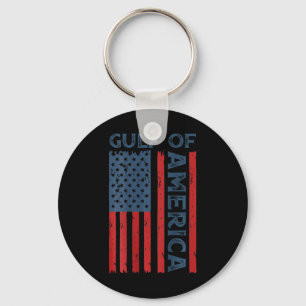 Gulf Of Usa America Funny Usa American Flag (on By Keychain
