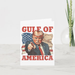 Gulf Of Usa America Funny Usa Flag  Card