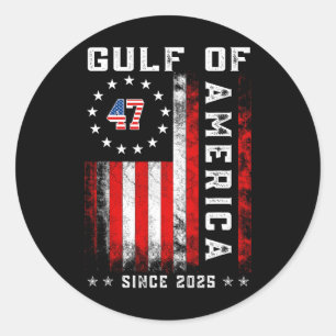 Gulf Of Usa America Funny Vintage Usa Flag  Classic Round Sticker