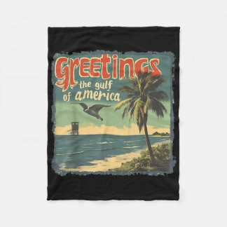 Gulf Of Usa America Greeting From The Patriotic Gu Fleece Blanket