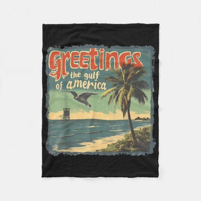 Gulf Of Usa America Greeting From The Patriotic Gu Fleece Blanket (Front)