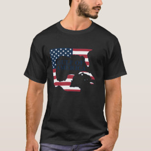 Gulf Of USA America Map Patriotic American Flag Gu T-Shirt