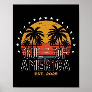 Gulf Of Usa America Palmtrees 2025 Men Women Kids  Poster