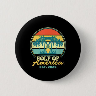 Gulf Of Usa America Shirt Est 2025 Retro Vintage B 2 Inch Round Button