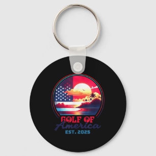 Gulf Of Usa America Shirt Est 2025 Retro Vintage B Keychain
